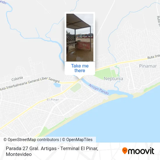 Mapa de Parada 27 Gral. Artigas - Terminal El Pinar