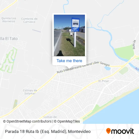 Mapa de Parada 18 Ruta Ib (Esq. Madrid)