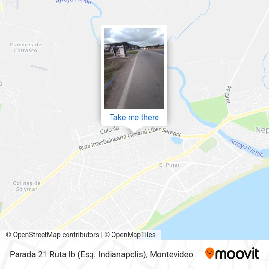 Mapa de Parada 21 Ruta Ib (Esq. Indianapolis)