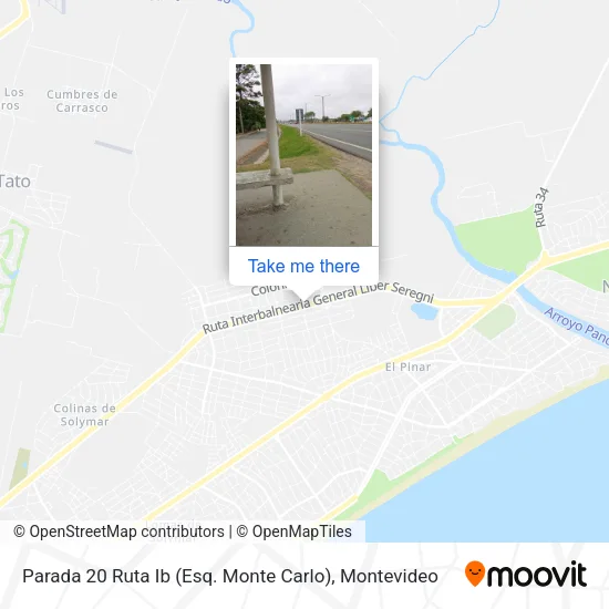 Mapa de Parada 20 Ruta Ib (Esq. Monte Carlo)
