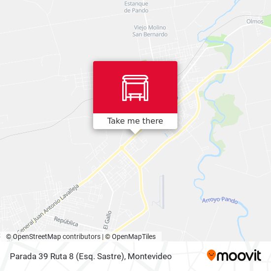 Mapa de Parada 39 Ruta 8 (Esq. Sastre)