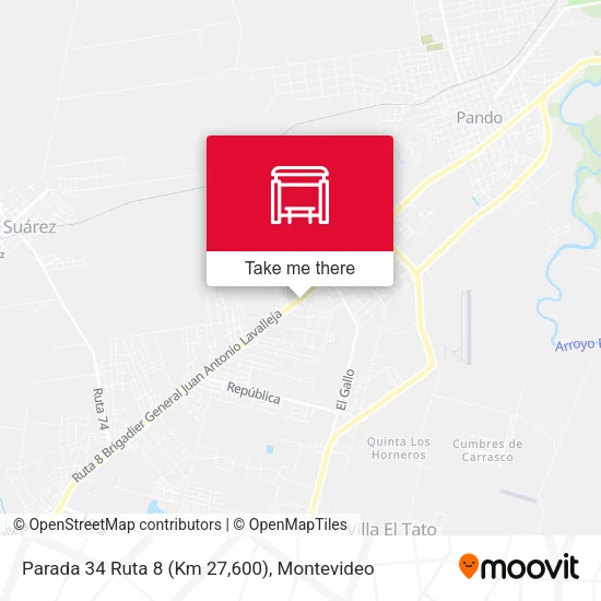 Mapa de Parada 34 Ruta 8 (Km 27,600)