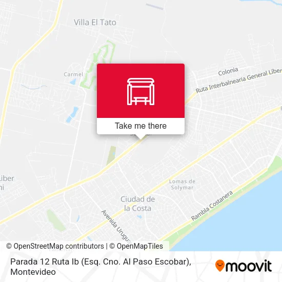 Mapa de Parada 12 Ruta Ib (Esq. Cno. Al Paso Escobar)