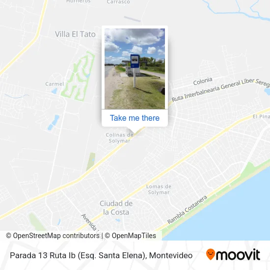 Mapa de Parada 13 Ruta Ib (Esq. Santa Elena)