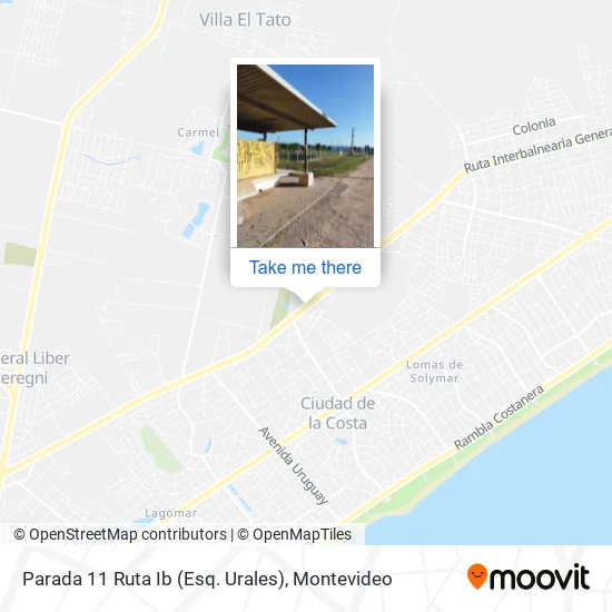 Mapa de Parada 11 Ruta Ib (Esq. Urales)