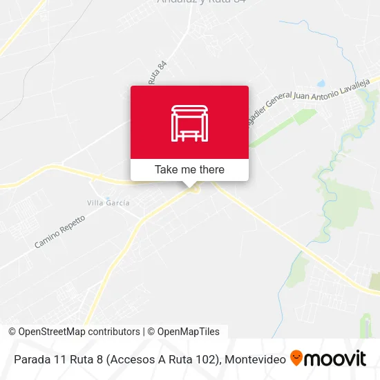 Mapa de Parada 11 Ruta 8 (Accesos A Ruta 102)