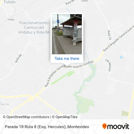 Mapa de Parada 18 Ruta 8 (Esq. Hercules)