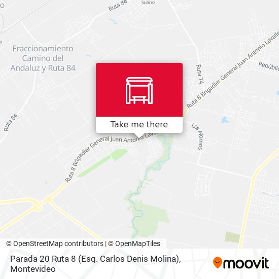 Mapa de Parada 20 Ruta 8 (Esq. Carlos Denis Molina)