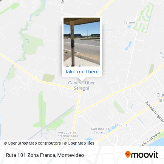 Ruta 101 Zona Franca map