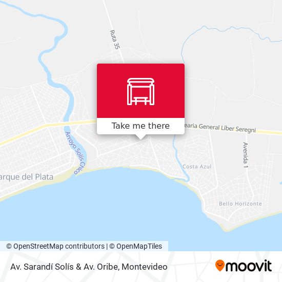 Av. Sarandí Solís & Av. Oribe map
