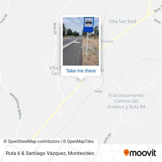 Ruta 6 & Santiago Vázquez map