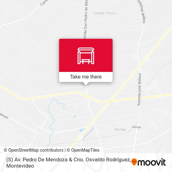 (S) Av. Pedro De Mendoza & Cno. Osvaldo Rodríguez map