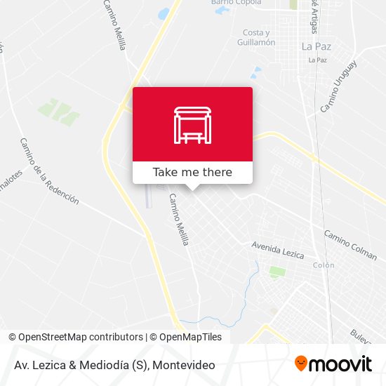 Mapa de Av. Lezica & Mediodía (S)