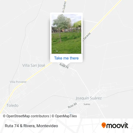 Mapa de Ruta 74 & Rivera