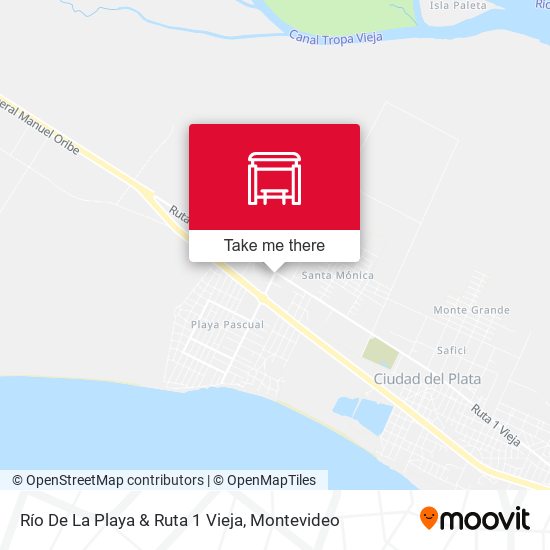Mapa de Río De La Playa & Ruta 1 Vieja