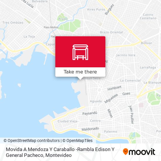Movida A Mendoza Y Caraballo -Rambla Edison Y General Pacheco map