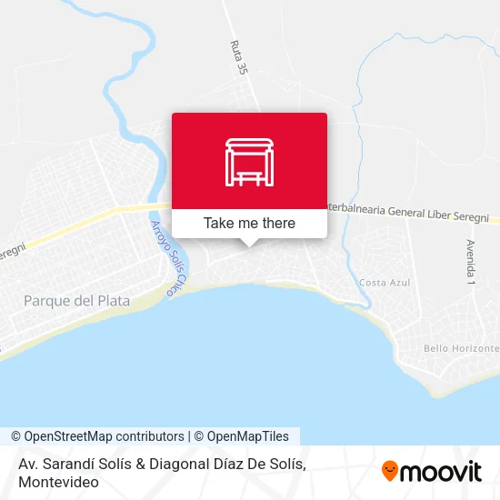 Mapa de Av. Sarandí Solís & Diagonal Díaz De Solís