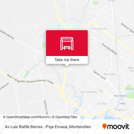 Mapa de Av Luis Batlle Berres - Psje Emaus