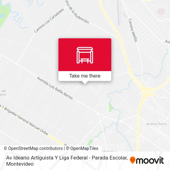 Av Ideario Artiguista Y Liga Federal - Parada Escolar map
