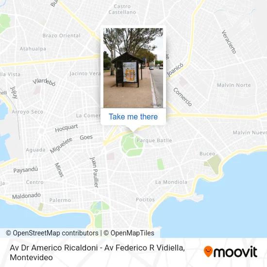 Av Dr Americo Ricaldoni - Av Federico R Vidiella map