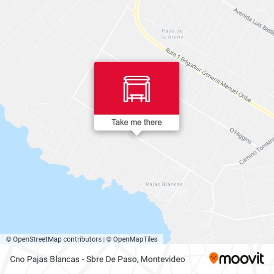 Cno Pajas Blancas - Sbre De Paso map