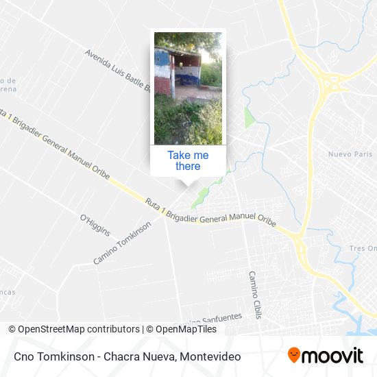Cno Tomkinson - Chacra Nueva map
