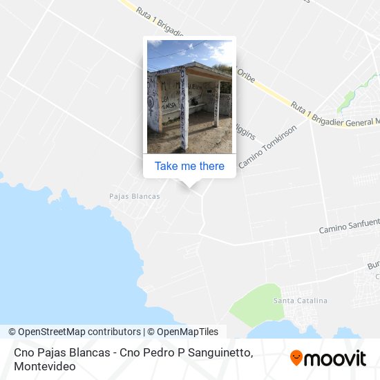 Cno Pajas Blancas - Cno Pedro P Sanguinetto map