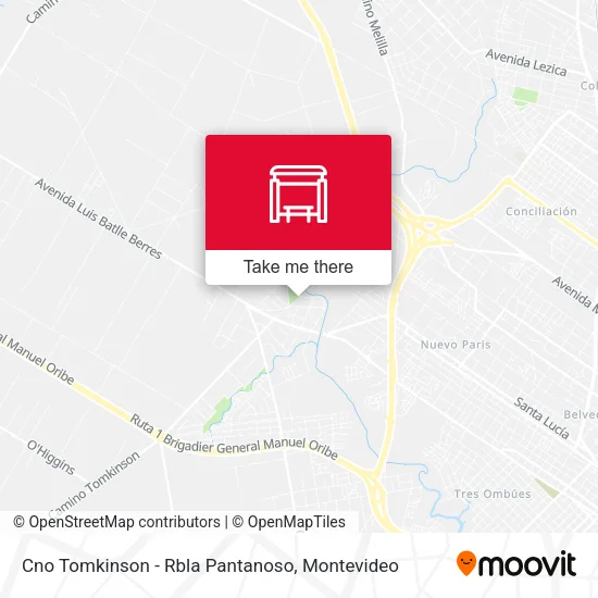 Mapa de Cno Tomkinson - Rbla Pantanoso