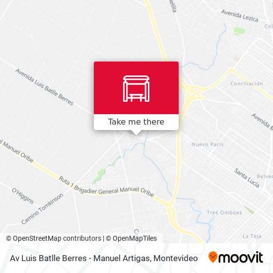 Av Luis Batlle Berres - Manuel Artigas map