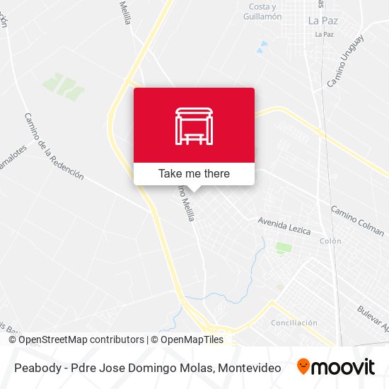 Peabody - Pdre Jose Domingo Molas map