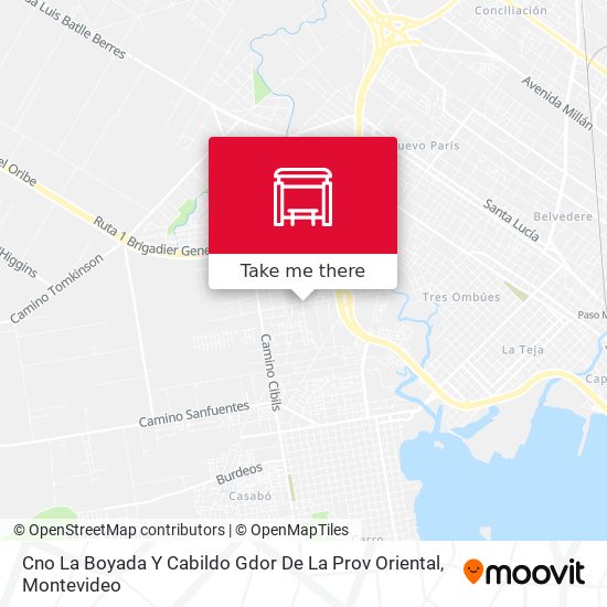 Cno La Boyada Y Cabildo Gdor De La Prov Oriental map