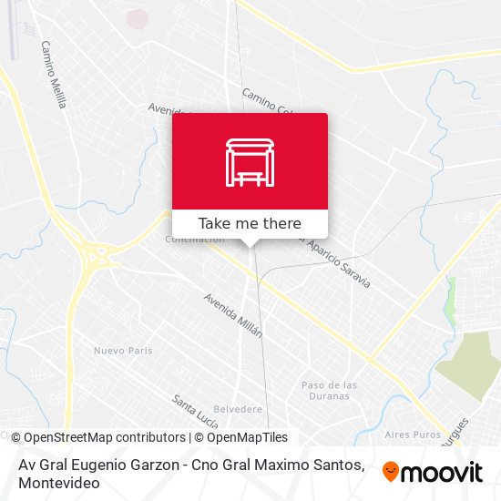 Av Gral Eugenio Garzon - Cno Gral Maximo Santos map