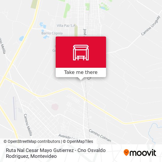 Ruta Nal Cesar Mayo Gutierrez - Cno Osvaldo Rodriguez map