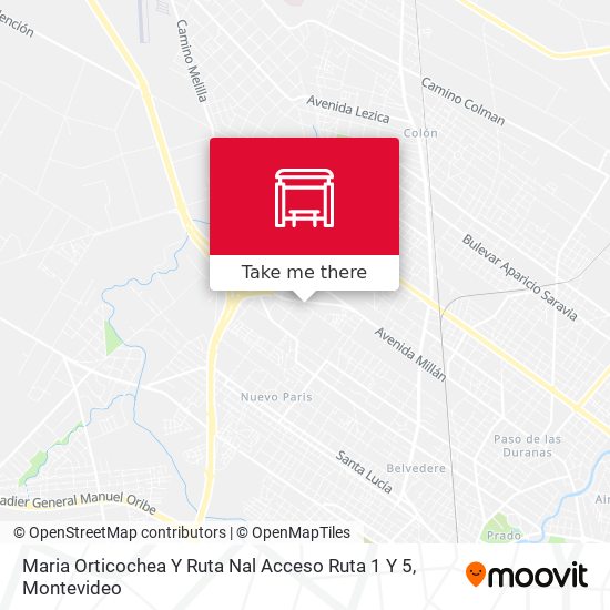 Maria Orticochea Y Ruta Nal Acceso Ruta 1 Y 5 map