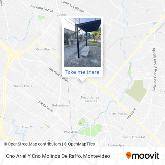 Mapa de Cno Ariel Y Cno Molinos De Raffo