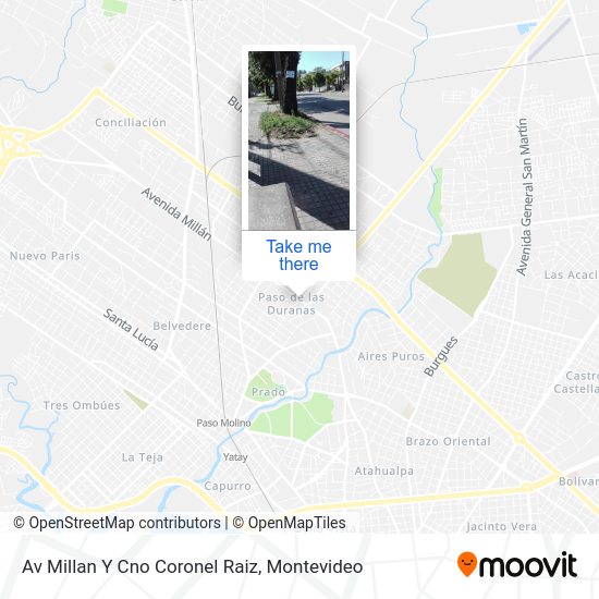 Mapa de Av Millan Y Cno Coronel Raiz