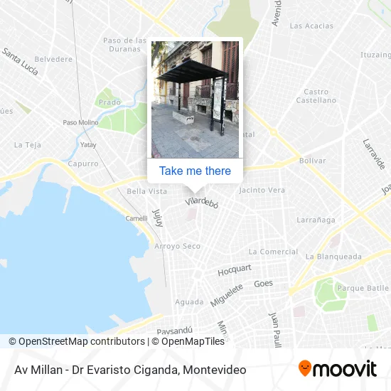 Mapa de Av Millan - Dr Evaristo Ciganda