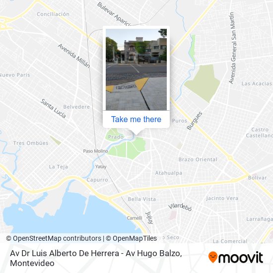 Av Dr Luis Alberto De Herrera - Av Hugo Balzo map