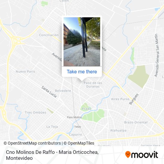 Cno Molinos De Raffo - Maria Orticochea map