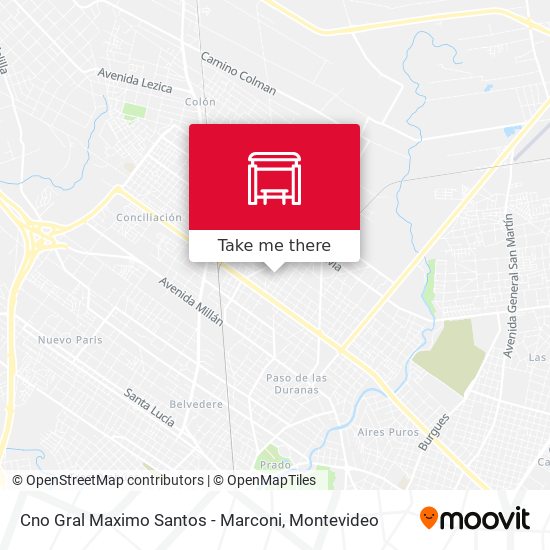 Cno Gral Maximo Santos - Marconi map
