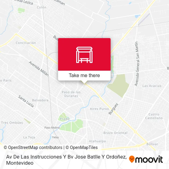 Av De Las Instrucciones Y Bv Jose Batlle Y Ordoñez map