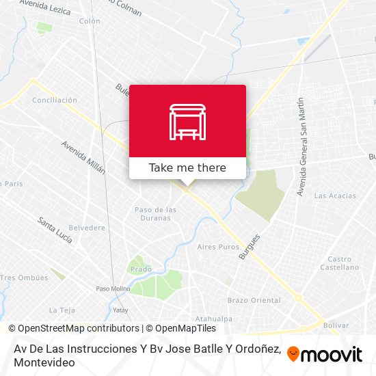 Av De Las Instrucciones Y Bv Jose Batlle Y Ordoñez map