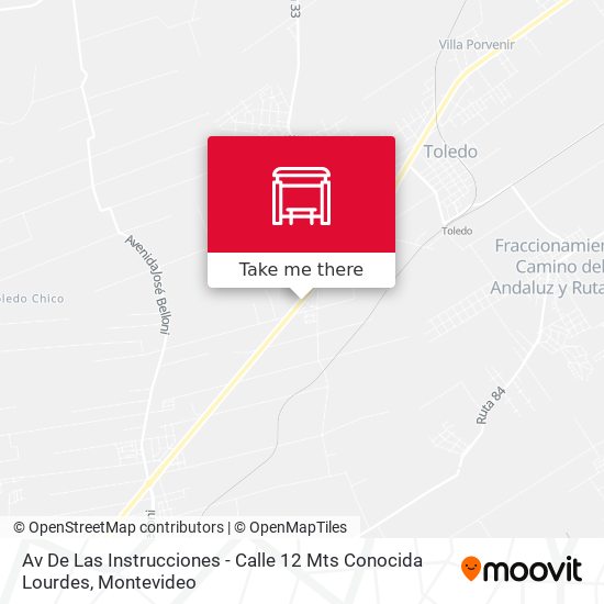 Av De Las Instrucciones - Calle 12 Mts Conocida Lourdes map