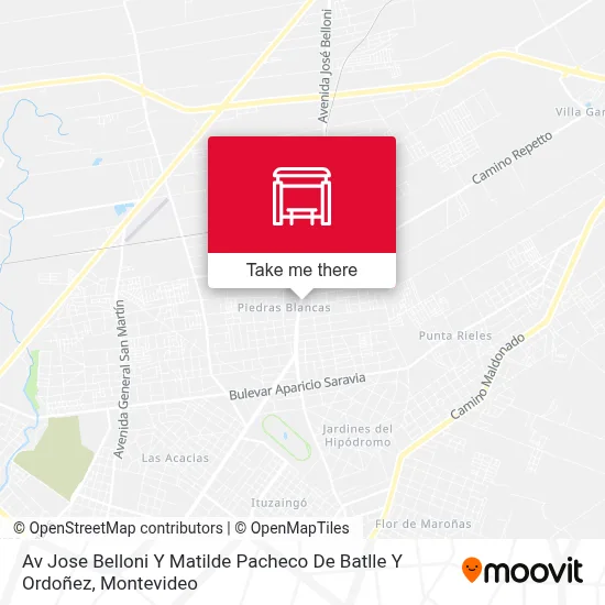 Mapa de Av Jose Belloni Y Matilde Pacheco De Batlle Y Ordoñez