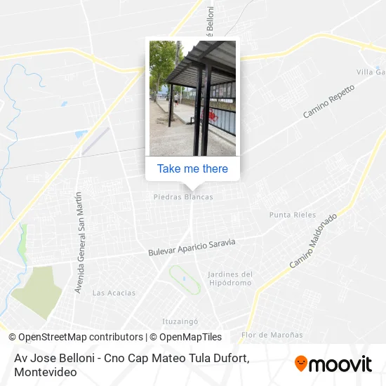 Mapa de Av Jose Belloni - Cno Cap Mateo Tula Dufort