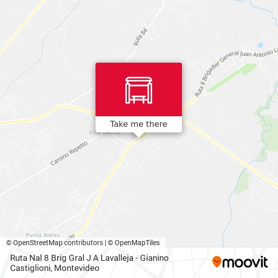 Ruta Nal 8 Brig Gral J A Lavalleja - Gianino Castiglioni map