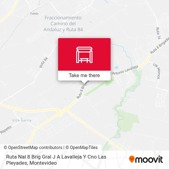 Ruta Nal 8 Brig Gral J A Lavalleja Y Cno Las Pleyades map