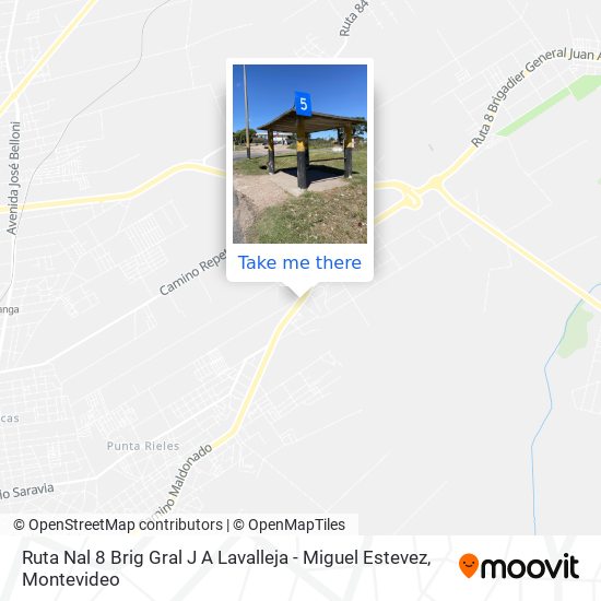 Ruta Nal 8 Brig Gral J A Lavalleja - Miguel Estevez map