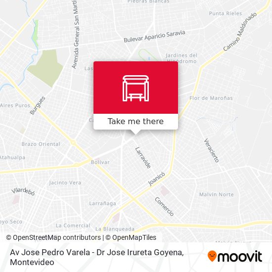 Av Jose Pedro Varela - Dr Jose Irureta Goyena map