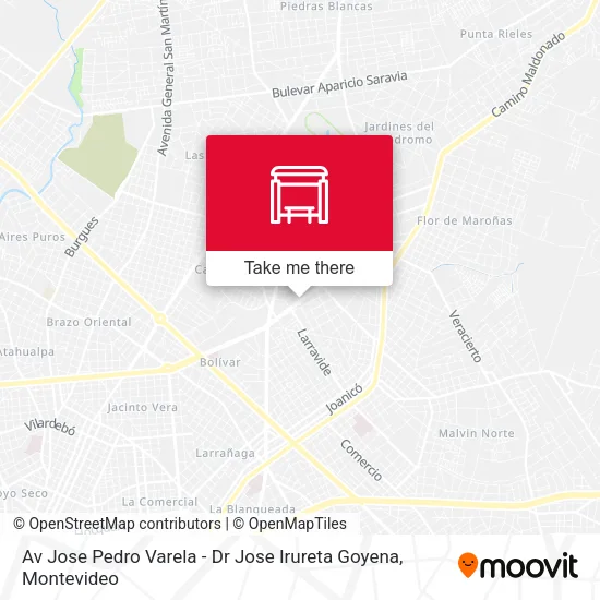 Av Jose Pedro Varela - Dr Jose Irureta Goyena map